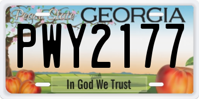 GA license plate PWY2177