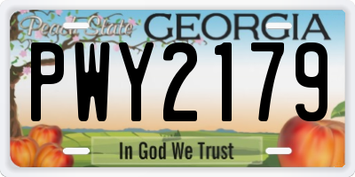 GA license plate PWY2179