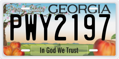 GA license plate PWY2197