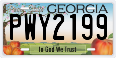 GA license plate PWY2199