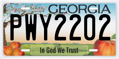 GA license plate PWY2202