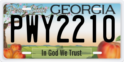 GA license plate PWY2210