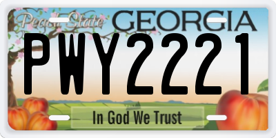 GA license plate PWY2221