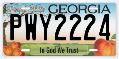 GA license plate PWY2224