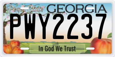 GA license plate PWY2237