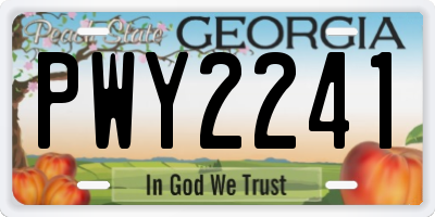 GA license plate PWY2241