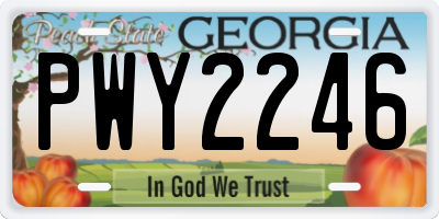 GA license plate PWY2246