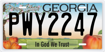 GA license plate PWY2247