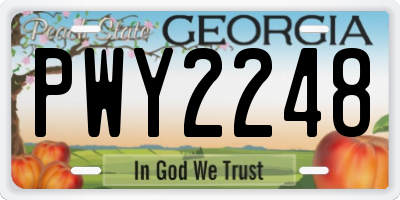 GA license plate PWY2248