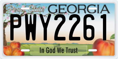 GA license plate PWY2261