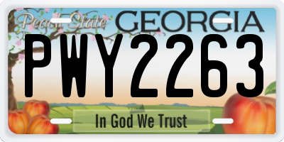 GA license plate PWY2263