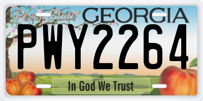 GA license plate PWY2264