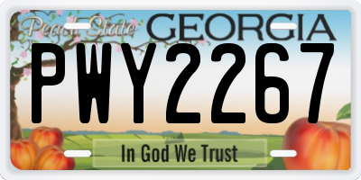 GA license plate PWY2267
