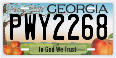 GA license plate PWY2268