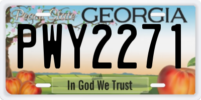 GA license plate PWY2271