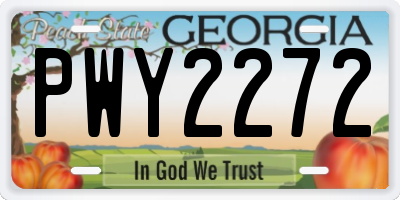 GA license plate PWY2272