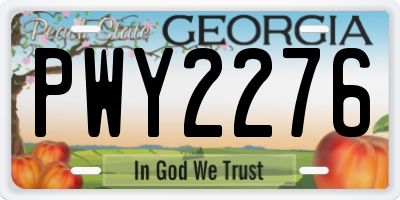 GA license plate PWY2276