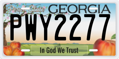 GA license plate PWY2277