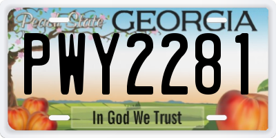 GA license plate PWY2281