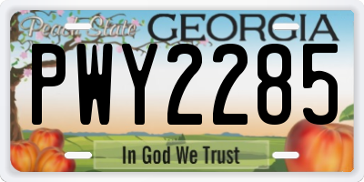 GA license plate PWY2285