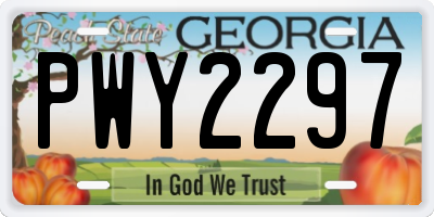 GA license plate PWY2297