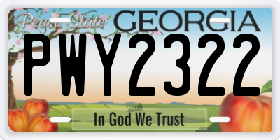 GA license plate PWY2322