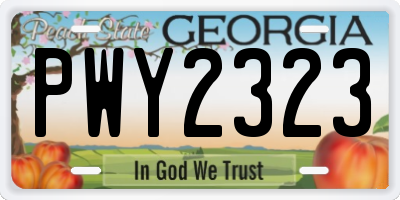 GA license plate PWY2323