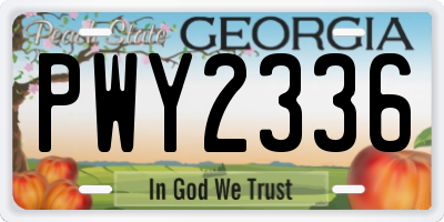 GA license plate PWY2336
