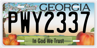 GA license plate PWY2337