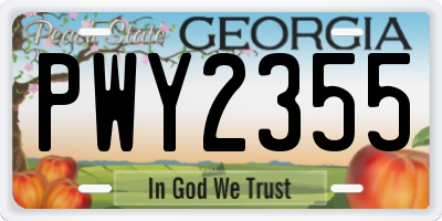 GA license plate PWY2355