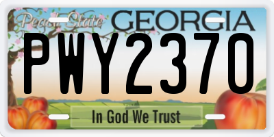 GA license plate PWY2370