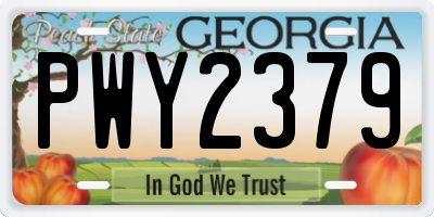 GA license plate PWY2379