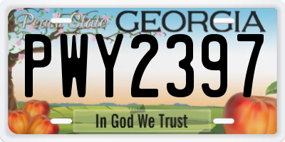 GA license plate PWY2397