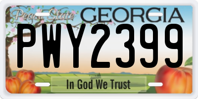GA license plate PWY2399