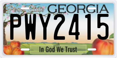 GA license plate PWY2415