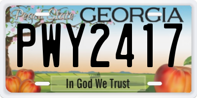 GA license plate PWY2417