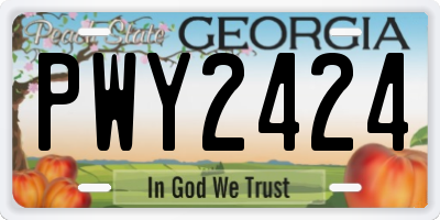 GA license plate PWY2424