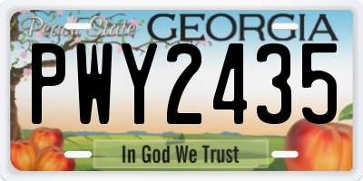 GA license plate PWY2435