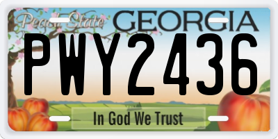 GA license plate PWY2436