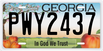 GA license plate PWY2437