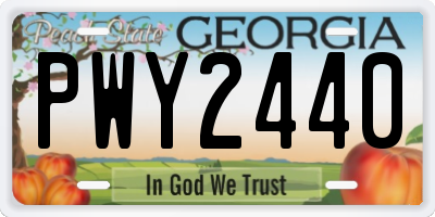 GA license plate PWY2440
