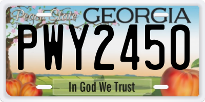 GA license plate PWY2450