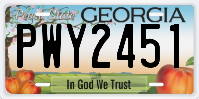 GA license plate PWY2451