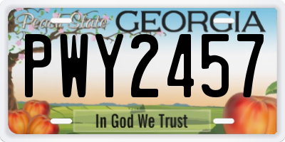 GA license plate PWY2457