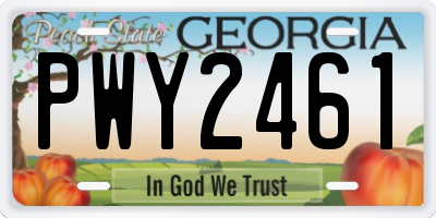 GA license plate PWY2461