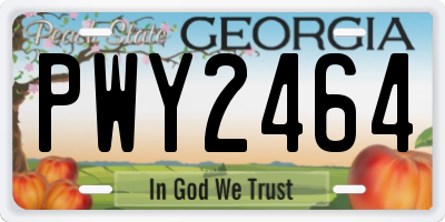 GA license plate PWY2464