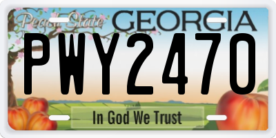 GA license plate PWY2470