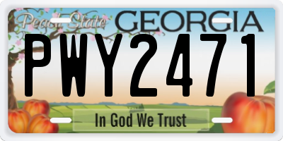 GA license plate PWY2471