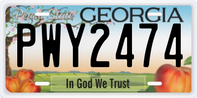 GA license plate PWY2474