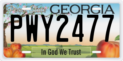 GA license plate PWY2477